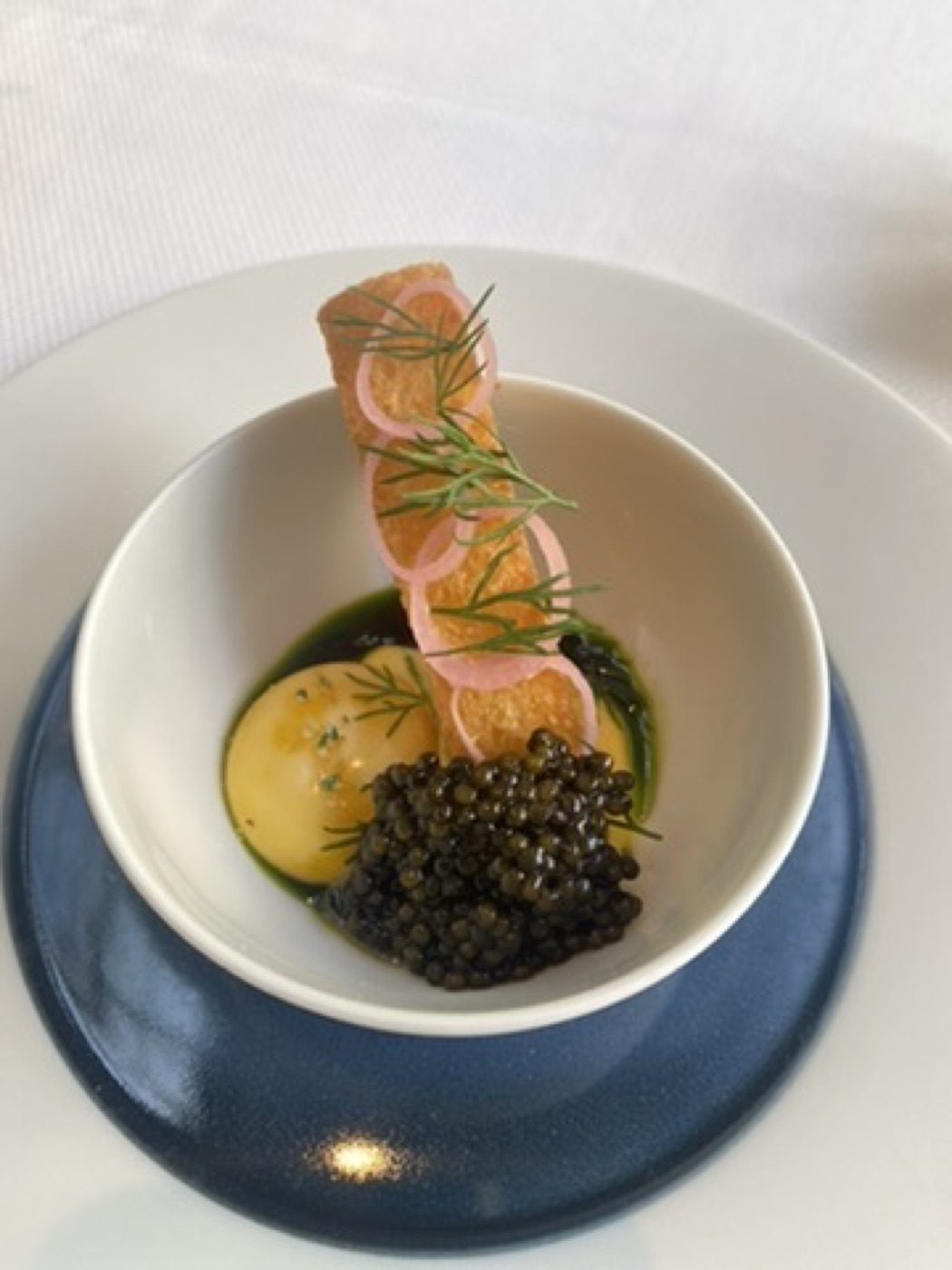 Elegant salmon-and-caviar plate