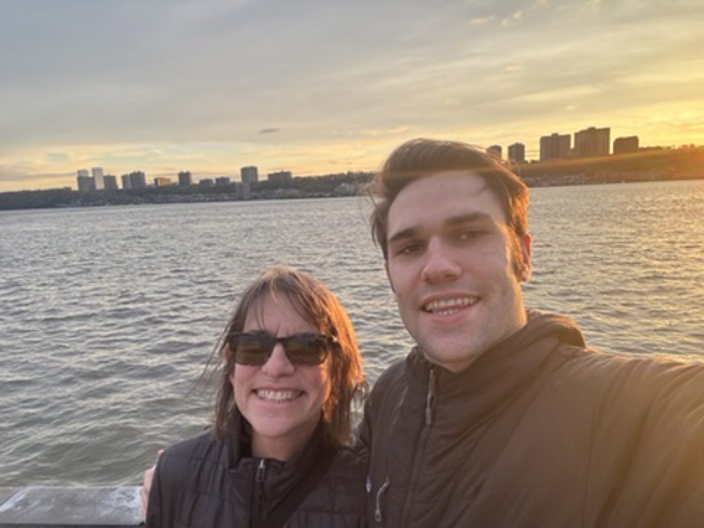 Warm couple selfie at sunset